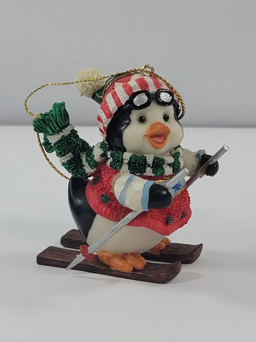 Kirkland Signature Collectible Gift Ornament Penguin Skiing Christmas Skis Scarf